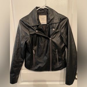 Abercrombie & Fitch Genuine Faux Leather Moto Jacket Size M